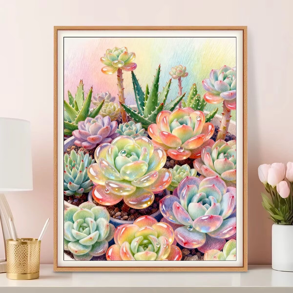 DIY 9CT 14ct Cross Stitch Embr - Succulent Set 评论和价格